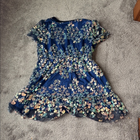 Southern Fried Chics Navy Sequin Dress SIZE 2XL - Picture 4 of 4